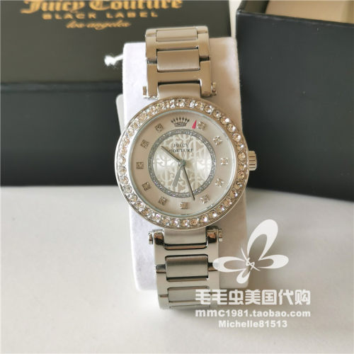 JuicyCouture钢带钻边石英女表