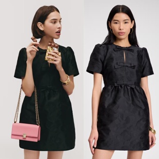 小黑裙 bouquet蝴蝶结经典 奥莱4折kate spade美国官网spring