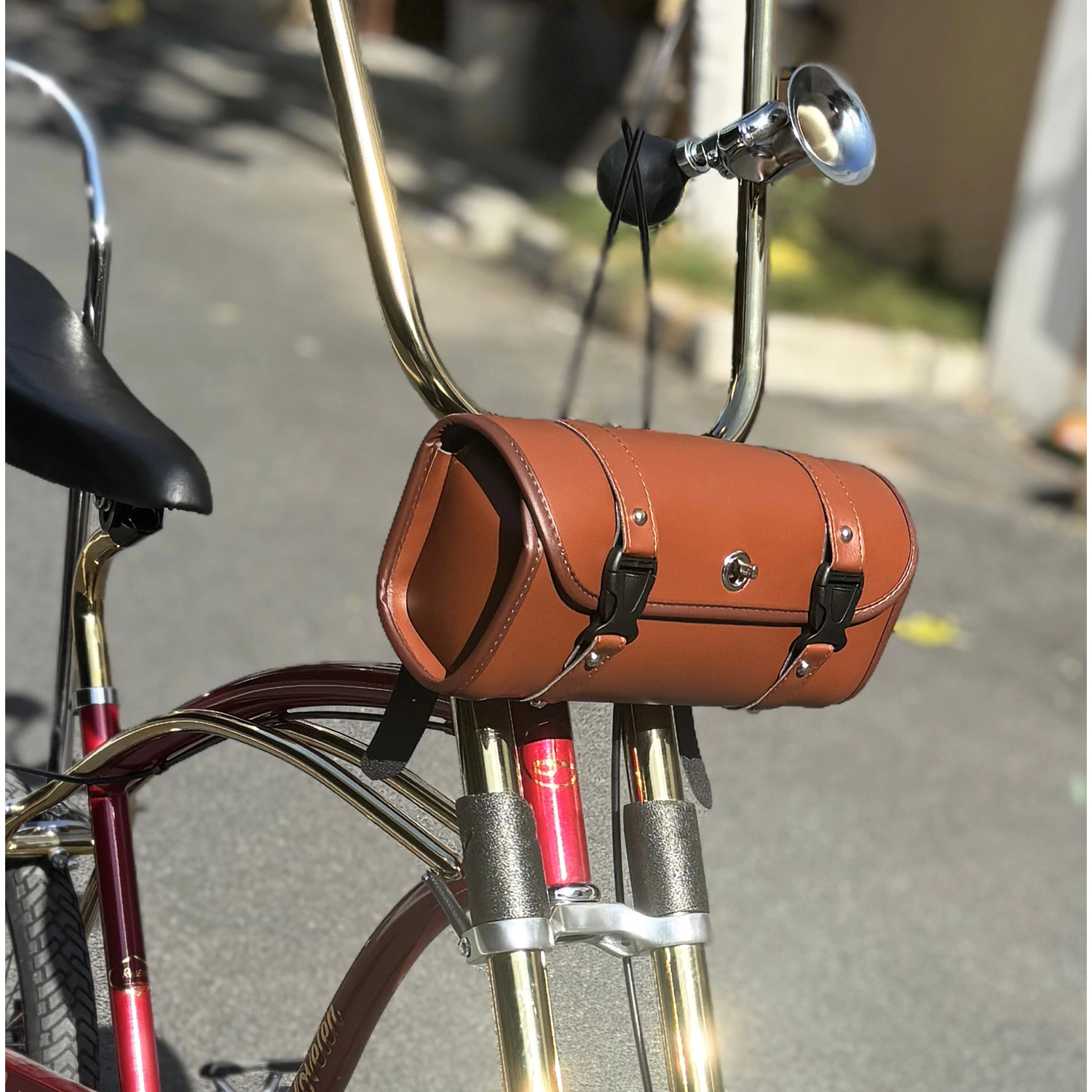 通用复古皮革车头挂包