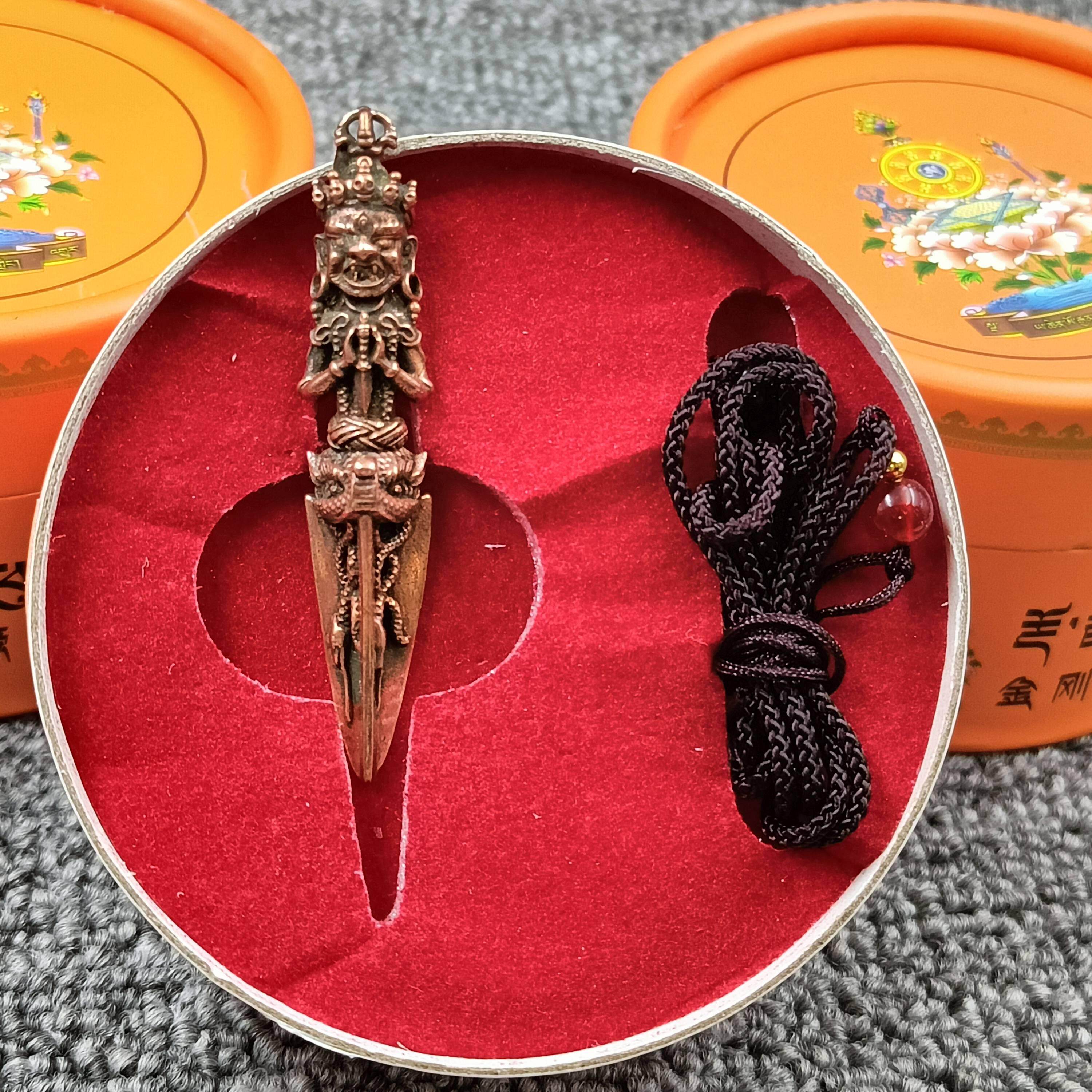亚青降魔金刚撅 普巴金刚杵挂件项链礼盒装
