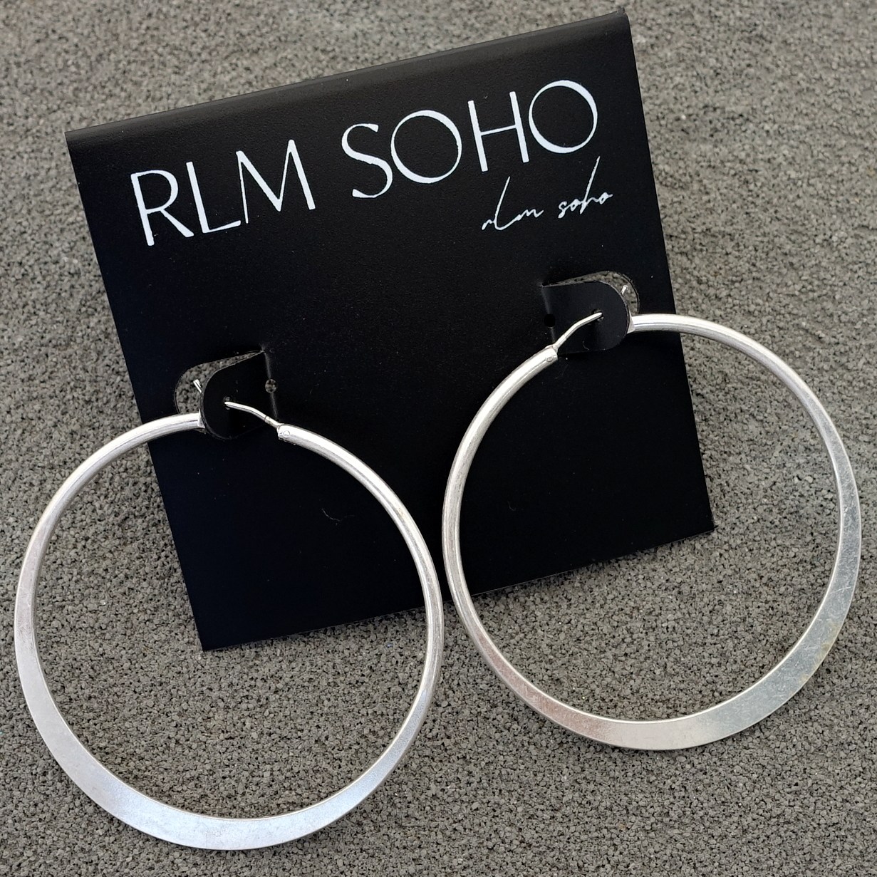 拉睦RLM SOHO西洋欧美风磨花镀银森女文艺范经典几何耳圈环饰品