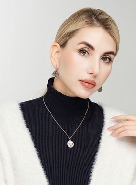 做旧银色双面做工神秘异域印第安部落民族风文艺范耳环坠项链套装