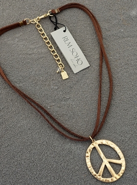 拉睦RLM SOHO做旧金色大爱反战设计师气质森女文艺范潮人个性项链