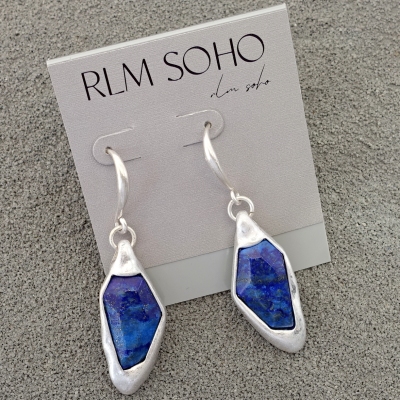 拉睦RLM SOHO镶嵌青金石设计师腔调森女文艺术气质潮人耳环坠饰品
