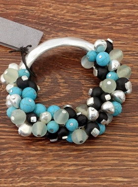 多色弹力串珠设计师腔调森女文艺范度假摄影宴会派对潮人手链