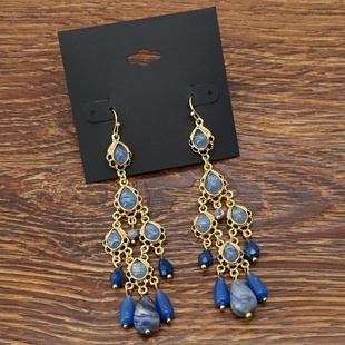 西洋欧美风度假摄影宴会派对森女文艺范彩珠耳环坠饰品