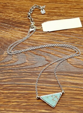 双面做工做旧银色几何三角森女文艺范复古VINTAGE简洁百搭小项链