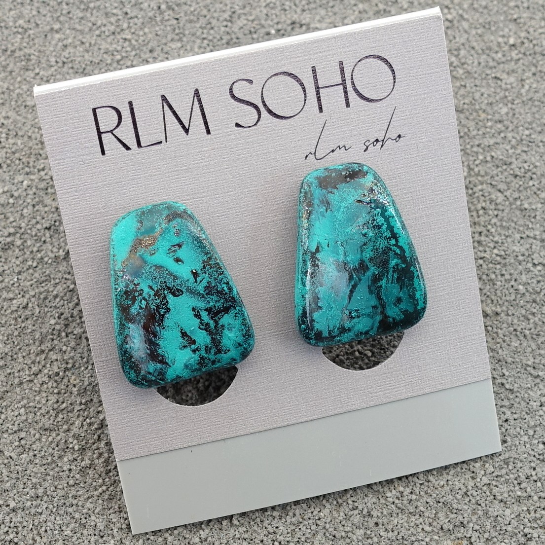拉睦RLM SOHO斑驳铜绿几何设计师腔调森女文艺范耳夹(无耳洞佩戴)