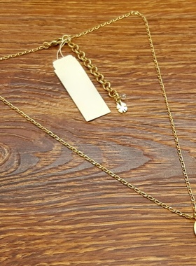 亚光磨花镀金字母B小清新森女文艺范简洁百搭创意复古风小项链