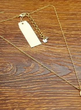 亚光磨花镀金字母J小清新森女文艺范简洁百搭创意复古风小项链