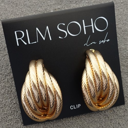 拉睦RLM SOHO镀金时尚几何造型度假摄影宴会派对耳夹(无耳洞佩戴)
