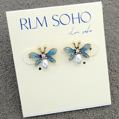 拉睦RLM SOHO创意别致珐琅彩釉小蜜蜂设计师腔调森女文艺范耳钉针