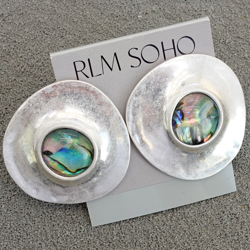 拉睦RLM SOHO幻彩鲍贝母贝壳设计师腔调森女文艺术气质个性耳钉饰