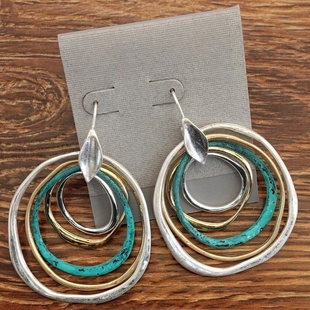 西洋欧美风设计师腔调森女文艺气质范多色拼接潮人个性耳环坠饰品