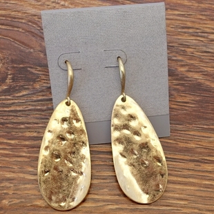 亚光镀金时尚 别致几何造型设计师腔调森女文艺气质潮人耳环坠饰品