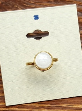 珍贝母贝壳森女文艺范商务通勤简洁百搭别致小个性复古风戒指环