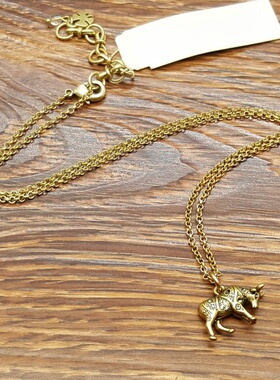 创意别致做旧金色劲牛公牛森女文艺范复古VINTAGE简洁百搭项链
