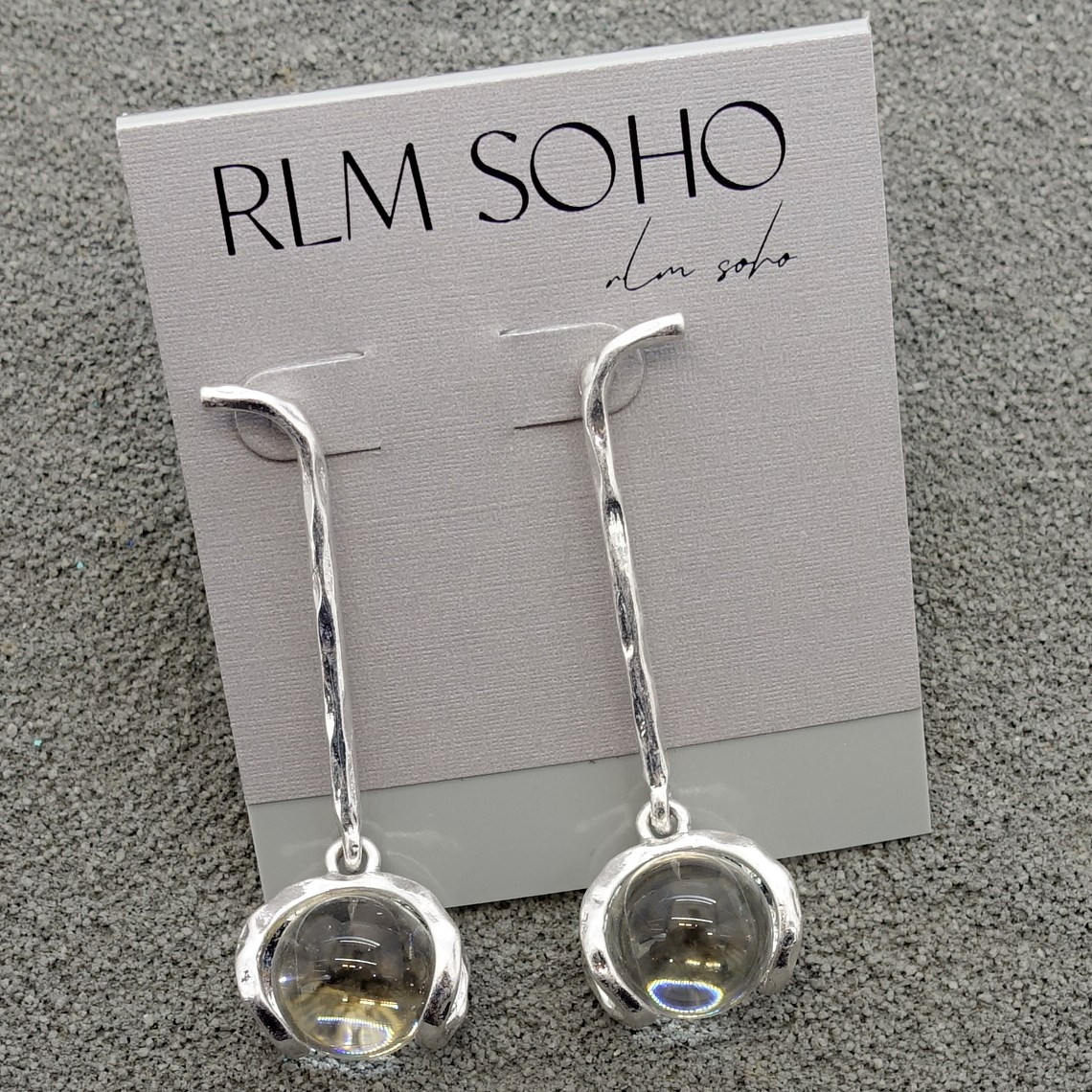 拉睦RLM SOHO白水晶珠设计师腔调森女文艺术气质潮人耳钉针坠饰品