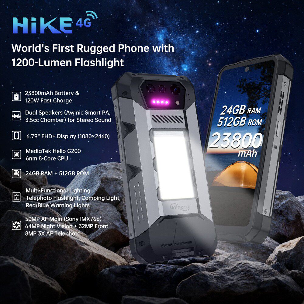 2025新款 8849 HIKE 23800毫安带手电 三防智能手机