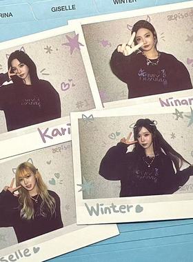 aespa周边小卡金玟庭宁艺卓柳智敏Giselle自制拍立得小卡高颜值