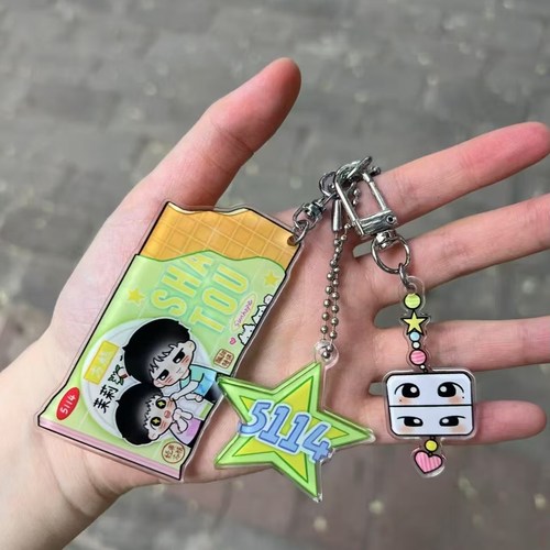 新款莎头5114周边同人自制孙颖莎王楚钦Q版亚克力钥匙扣背包挂件