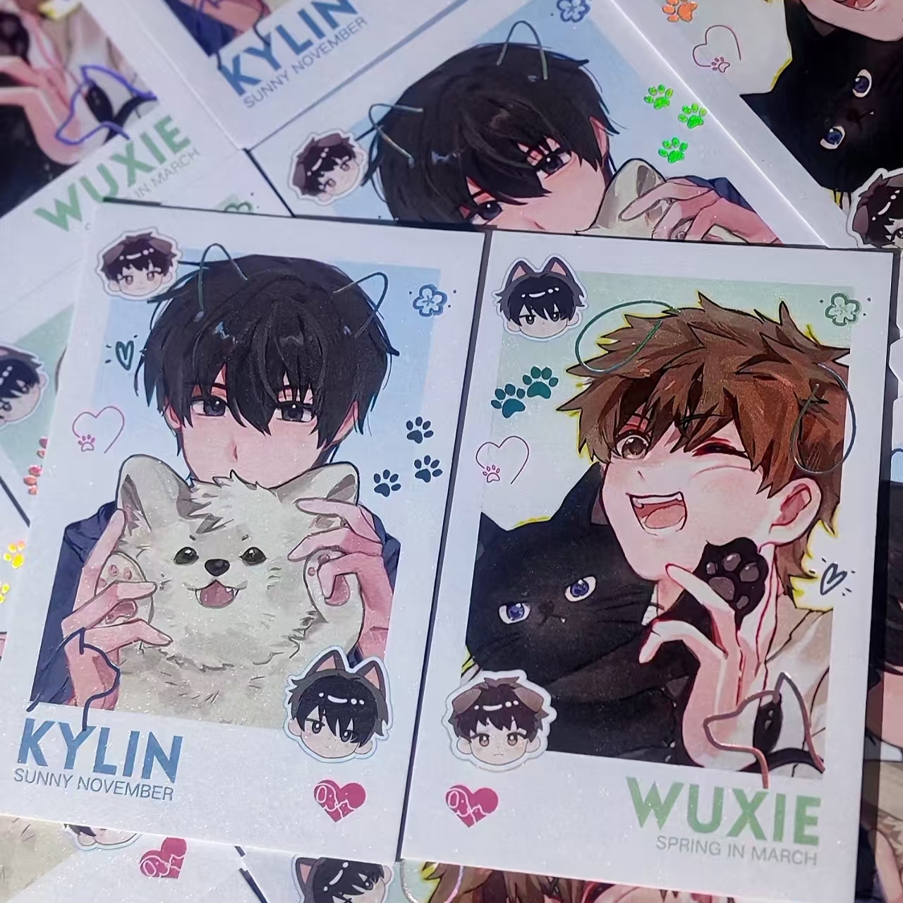 新款盗墓笔记周边自制吴邪张起灵猫咪拍立得卡片ins风送朋友礼物