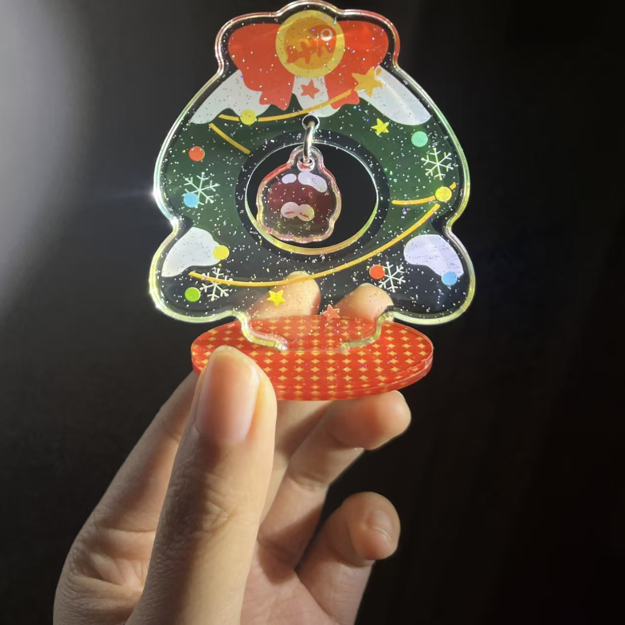 新款圣诞树造型御守亚克力立牌透明挂件装饰品个性创意工艺品