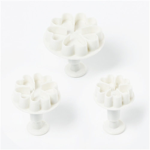 现货翻糖模具爱心五瓣花朵弹簧压花模桃心花瓣印花模烘焙蛋糕工具