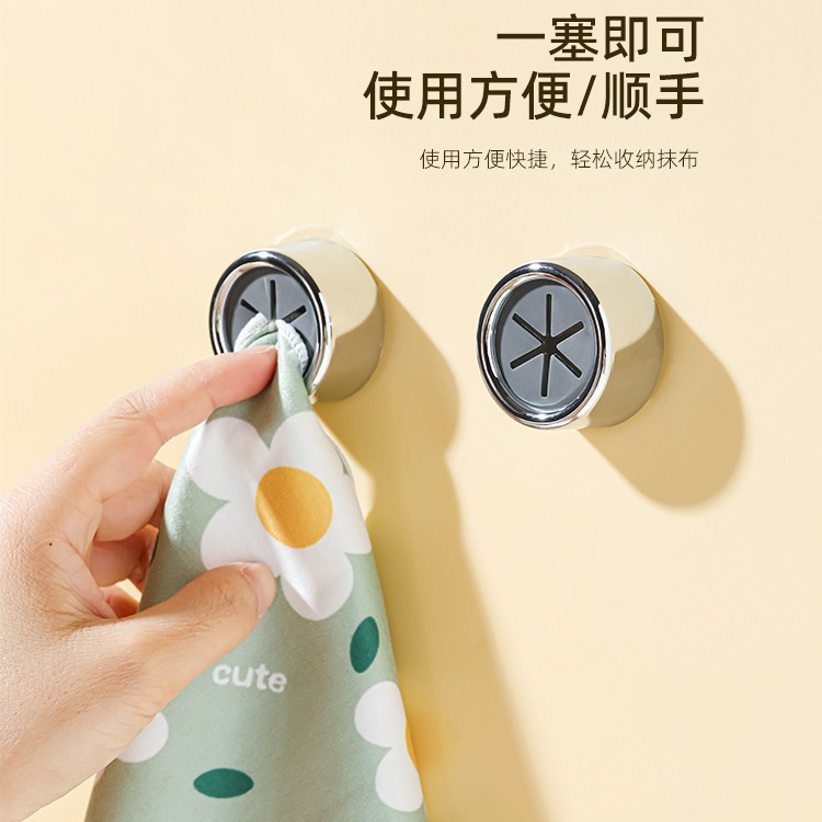 免打孔洗碗布收纳夹子抹布夹子厨房家务手套挂钩毛巾挂架孔夹壁挂