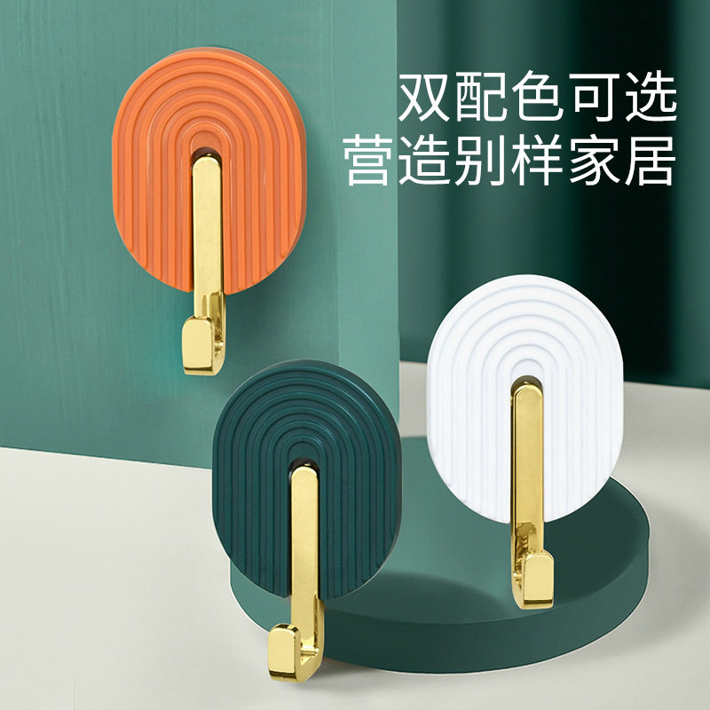 ZT5080挂钩免打孔自粘多功能毛巾浴室挂钩无痕钩子轻奢门后包挂钩