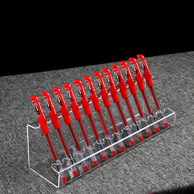 亚克力钢笔展示架眉笔圆珠笔水彩笔架多功能化妆品架眼线陈列架子