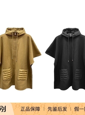 【现货】Moncler  Mantella秋冬季羊毛连帽斗篷大衣 毛呢外套