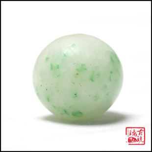 藏品清代官窑老琉璃珠子26mm造办处制作保真包老防翡翠绿朝珠顶珠