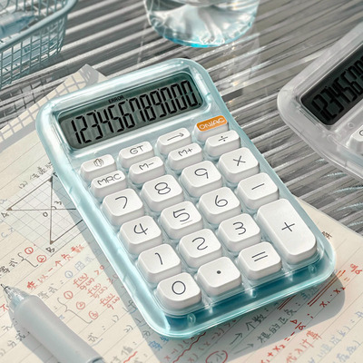 伊达时7号电池12位透明色计算器