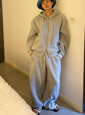 INTENSE 弯刀袖阔腿裤卫衣套装重磅高克重帽衫弯刀卫裤秋冬厚款男