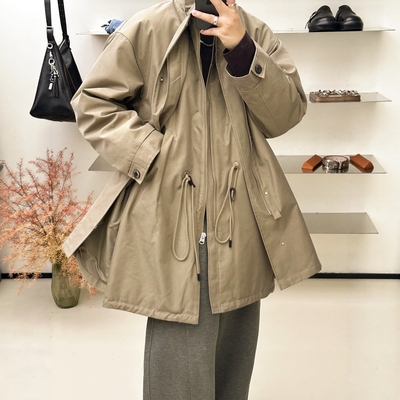 真兔毛皮草鹅绒派克中长款风衣男