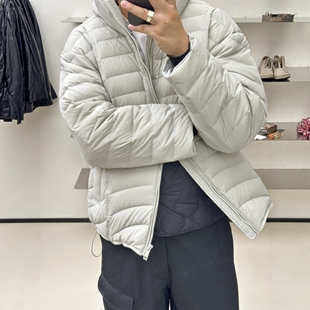 INTENSE 四面剪裁排骨羽绒服白鸭绒厚款连帽羽绒外套冬季男生穿搭