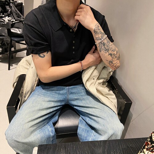 INTENS麦穗轻奢莱赛尔羊毛POLO衫