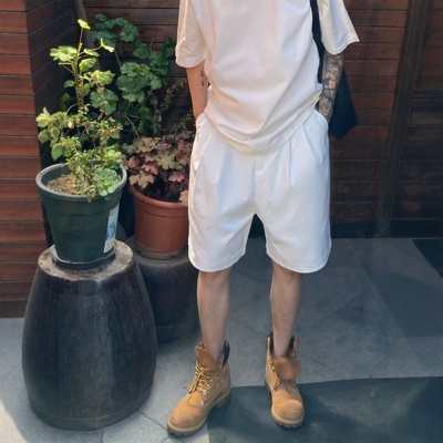 INTENSE韩系白色不透宽松短裤男