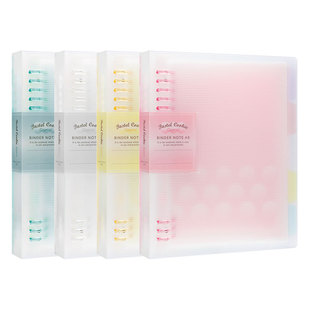 日本KOKUYO国誉淡彩曲奇活页本八孔可换内页笔记本子A4/B5记事夹