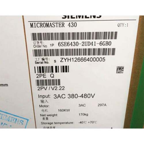 西门子M430风机水泵变频器160千瓦6SE6430-2UD41-6GB0/6GBO询价