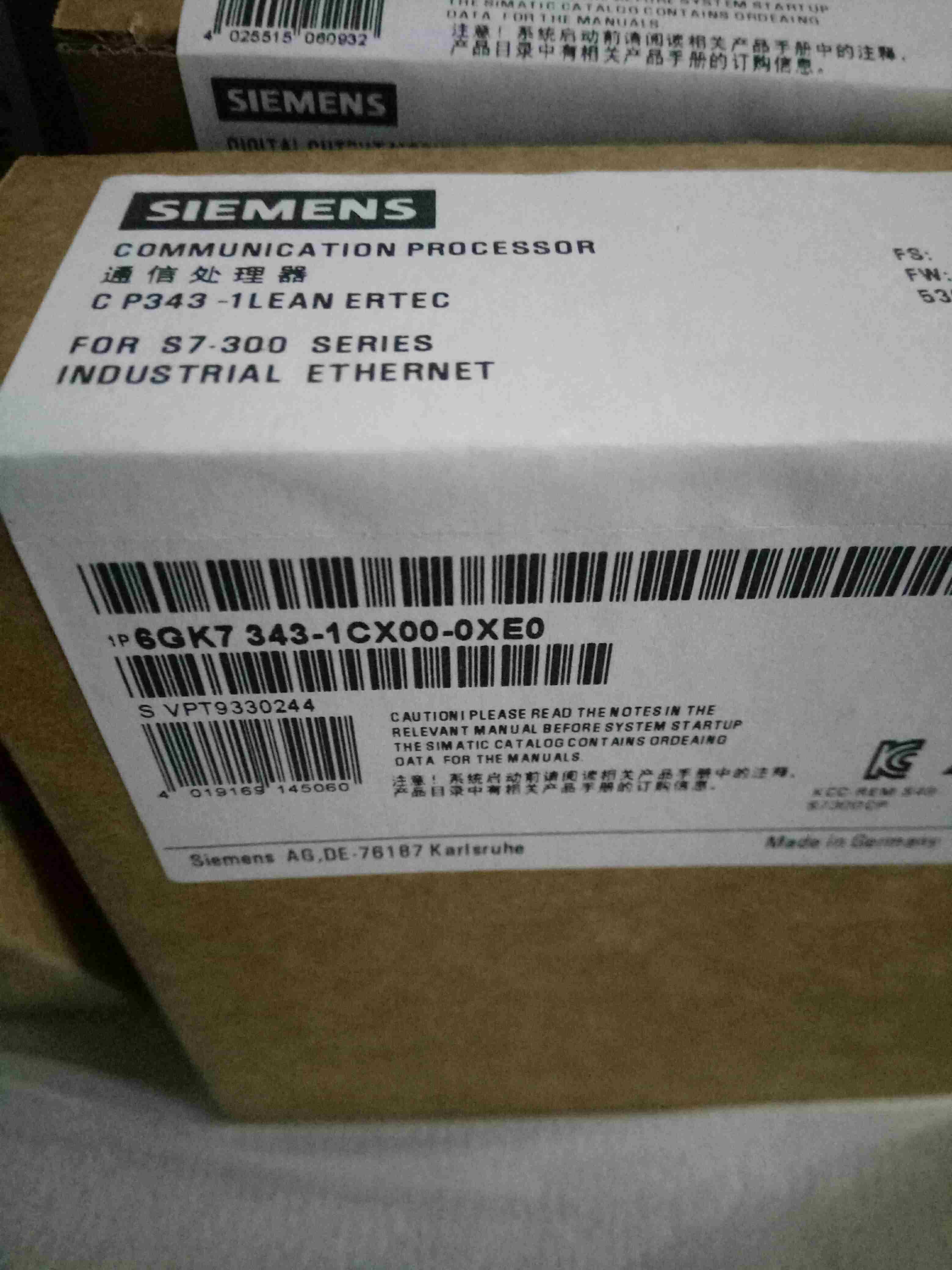 德国进口西门子模块PLC 343-1以太网通讯模块6GK7343-1CX00-0XE0