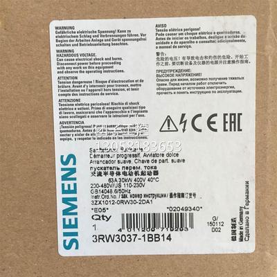 ！3RW3037-1BB14西门子30KW 低压SIRIUS 软起动器 3RW30371BB14询