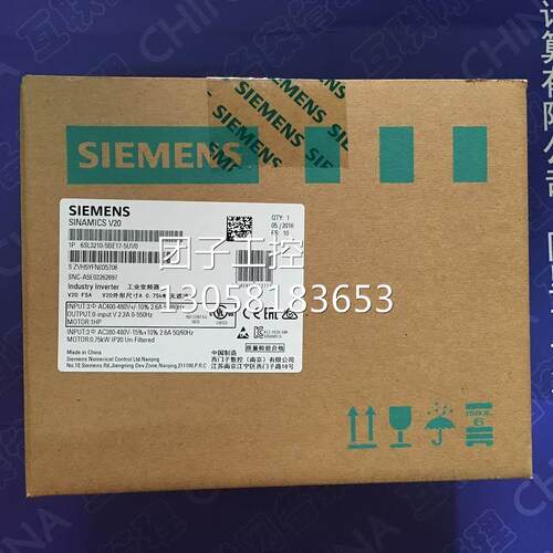 ！V20 带内置C3滤波变频器 3AC 380V 6SL3216-5BE17-5CV0现货询价