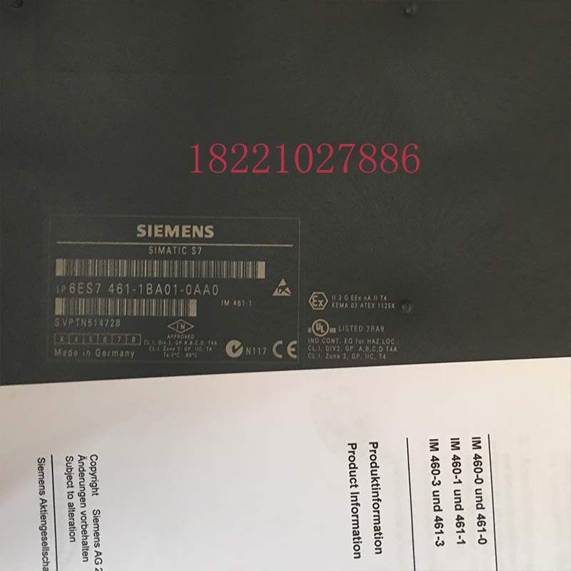 全新原装SIEMENS西门子6ES7 461-1BA01-0AA0模块现货包邮询价