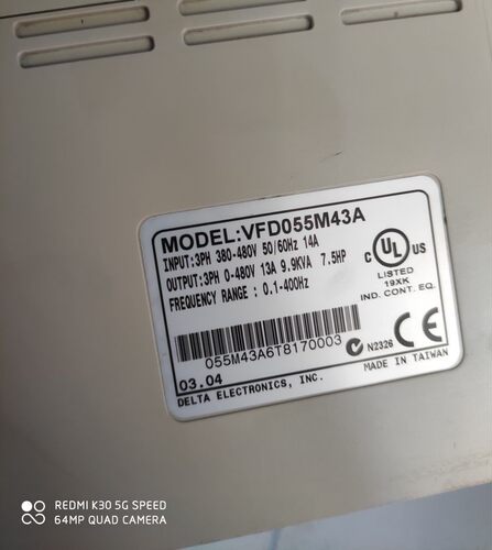 台达变频器VFD-M系列VFD055M43A实物图片 5.5KW 三相380V 9成询价