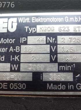 原装德国WEG万高减电机KGOG623ET200W 速20速0V 比38WEG.1询价