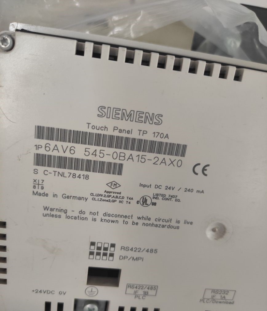 西门子TP170A触摸屏6AV6 545-0BA15-2AX0 实物图 有密码询价