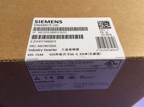 6SL3210-5BB21-5UV1西门子 V20 1AC 220V变频器6SL32105BB215UV1