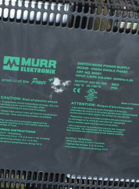 MURR 德国 穆尔 85087 开关电源 进口原装 输出24V 20A 拆机询价